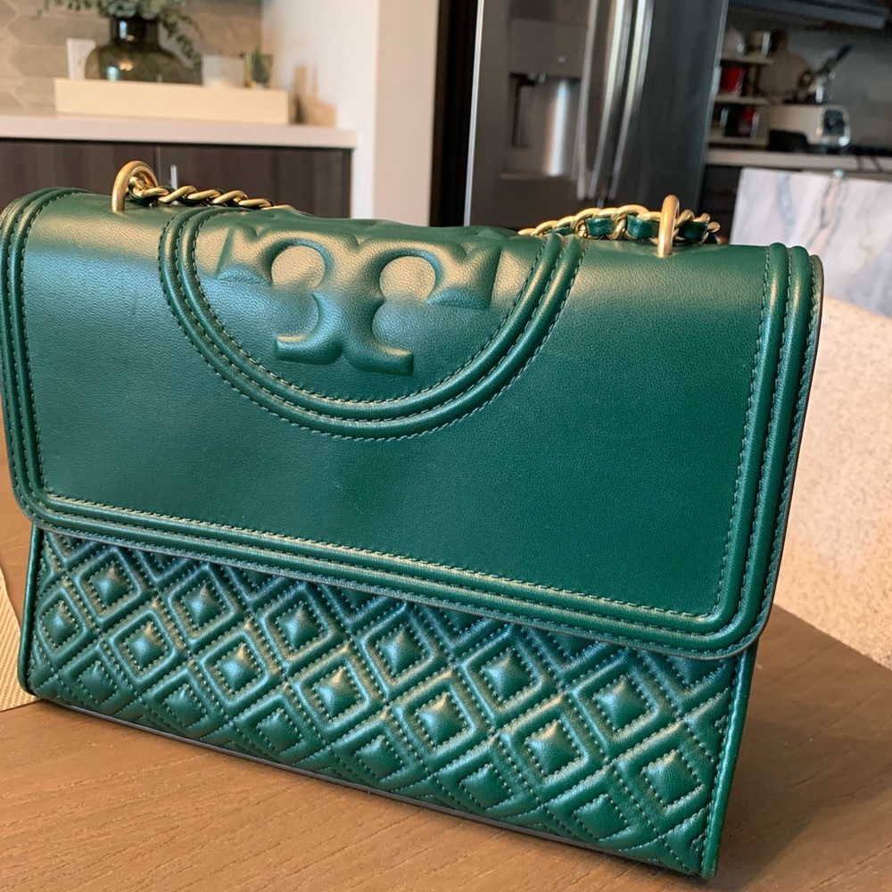 Tory Burch Green Fleming Convertible Shoulder Bag - Picture 1 of 8